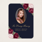 ブルーレッドピンク金ゴールド追悼式祈りの言葉カード (正面)