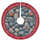 ブルーレッドフェスティバルクリスマス天使 ブラッシュドポリエステルツリースカート (正面)