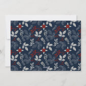 ブルーレッドフォーク植物学メリークリスマス シーズンカード (裏面)