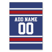 ブルーレッドフットボールジャージー名前をカスタムする番号 テーブルナンバー (裏面)