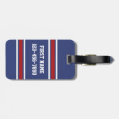 ブルーレッドフットボールジャージー名前をカスタムする番号 ラゲッジタグ (裏面横)