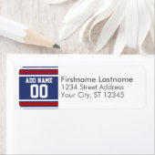 ブルーレッドフットボールジャージー名前をカスタムする番号 ラベル (インサイチュ)