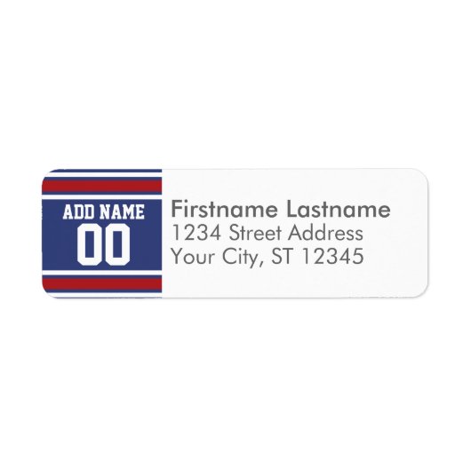 ブルーレッドフットボールジャージー名前をカスタムする番号 ラベル (正面)