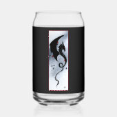 ブルーレッドフラワーズブラックドラゴン ガラス缶 (正面)