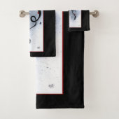 ブルーレッドフラワーズブラックドラゴン バスタオルセット (インサイチュ)