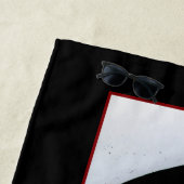 ブルーレッドフラワーズブラックドラゴン ビーチタオル (インサイチュ)