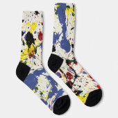 ブルーレッドブラック絵を描（ばちゃばちゃ）跳ねる ソックス (右)