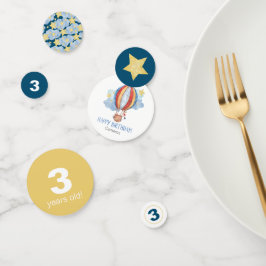 ブルーレッドホットエアバルーンスターキッズハッピーバースデー コンフェッティ