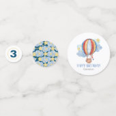 ブルーレッドホットエアバルーンスターキッズハッピーバースデー コンフェッティ (正面)