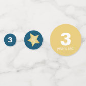 ブルーレッドホットエアバルーンスターキッズハッピーバースデー コンフェッティ (裏面)