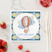ブルーレッドホットエアバルーンスターキッズハッピーバースデー スタンダードランチョンナプキン (インサイチュ)
