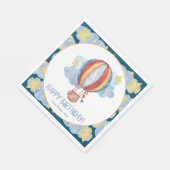 ブルーレッドホットエアバルーンスターキッズハッピーバースデー スタンダードランチョンナプキン (角)