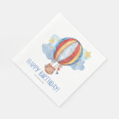 ブルーレッドホットエアバルーンスターキッズハッピーバースデー スタンダードランチョンナプキン (角)