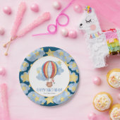 ブルーレッドホットエアバルーンスターキッズハッピーバースデー ペーパープレート (パーティー)