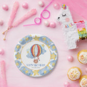 ブルーレッドホットエアバルーンスターキッズハッピーバースデー ペーパープレート (パーティー)