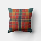 ブルーレッドホリデープレイド秋サンクスギビングクリスマス クッション (裏面)