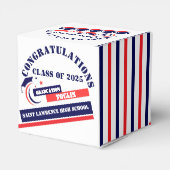 ブルーレッドホワイト卒業2025カスタムパーティー フェイバーボックス (裏面サイド)