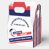 ブルーレッドホワイト卒業2025カスタムパーティー フェイバーボックス (オープン)