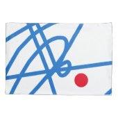 ブルーレッドホワイト抽象芸術アート 枕カバー (裏面)