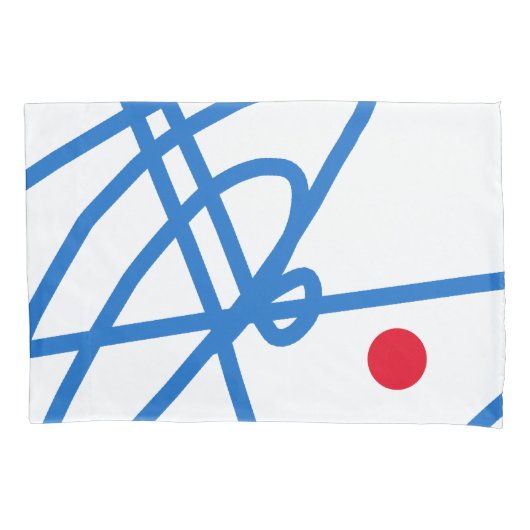 ブルーレッドホワイト抽象芸術アート 枕カバー (正面)