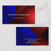 ブルーレッドモダンシンプルビジネスカード 名刺 (正面/裏面)