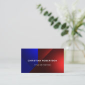 ブルーレッドモダンシンプルビジネスカード 名刺 (スタンド正面)