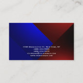 ブルーレッドモダンシンプルビジネスカード 名刺 (裏面)