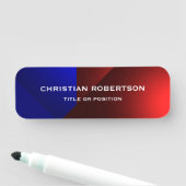 ブルーレッドモダンシンプルプレインビジネス 名札 (インサイチュ)