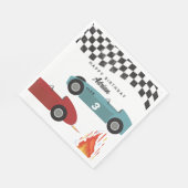 ブルーレッドレースファストレトロレーシングカー誕生日 スタンダードランチョンナプキン (角)