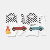 ブルーレッドレースファストレトロレーシングカー誕生日 フェイバーボックス (折り畳みなし)
