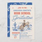 ブルーレッドロードカウボーイハイスクール卒業 招待状 (正面/裏面)