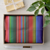 ブルーレッド伝統的フィエスタメキシコブランケット 薄葉紙 (ギフト)