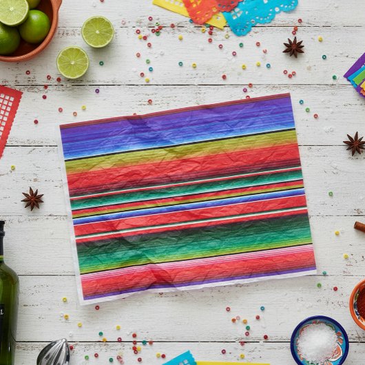 ブルーレッド伝統的フィエスタメキシコブランケット 薄葉紙