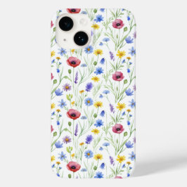 ブルーレッド水彩野の花 Case-Mate iPhone 14ケース