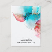 ブルーレッド水色金ゴールドイヤリングディスプレイカード 名刺 (裏面)