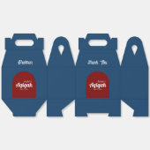 ブルーレッド無地のカラー平野、Aqiqah赤ちゃんシャワー フェイバーボックス (見開き)