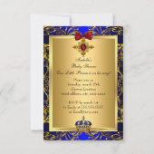 ブルーレッド王室のリトルプリンスクラウンベビーシャワー 招待状 (裏面)