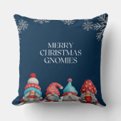 ブルーレッド白格言プリンと雪の結晶クリスマス クッション (正面)