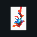 ブルーレッド白黒モダン抽象芸術絵を描ズ キャンバスプリント<br><div class="desc">青の赤い白黒モダン抽象芸術表現者アクリル絵を描のキャンバス印刷。</div>