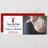 ブルーレッド素朴ディアマウンテン日付を保存 シーズンカード (正面/裏面)