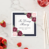 ブルーレッド赤面ピンクフローラ葬儀記念館 スタンダードカクテルナプキン (インサイチュ)