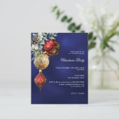 ブルーレッド金ゴールドボーブルクリスマスパーティの招待状 (スタンド正面)