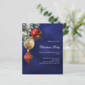 ブルーレッド金ゴールドボーブルクリスマスパーティの招待状 (スタンド正面)