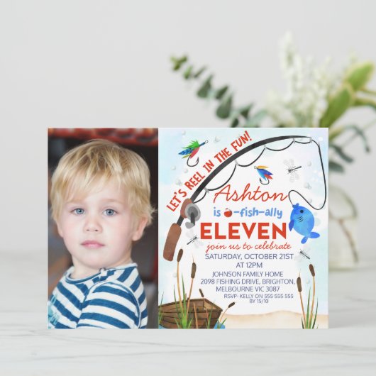 ブルーレッド魚釣りオフィシャルイレブン誕生日 招待状 (スタンド正面)