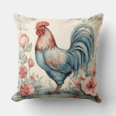 ブルーレッド&クリームAIロッ魅力的スター クッション (正面)