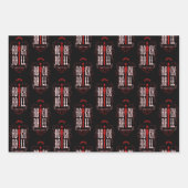 ブルーレッド&金ゴールドヴィンテージロック転が& ラッピングペーパーシート (正面3)