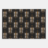 ブルーレッド&金ゴールドヴィンテージロック転が& ラッピングペーパーシート (正面3)