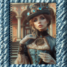 ブルーレディスティームパンクビクトリアンヴィンテージ