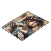 ブルーレディスティームパンクビクトリアンヴィンテージ ノートブック (左側)