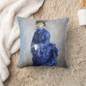 ブルーレディーパリジェンヌルノアール印象派絵を描 クッション (ブランケット)